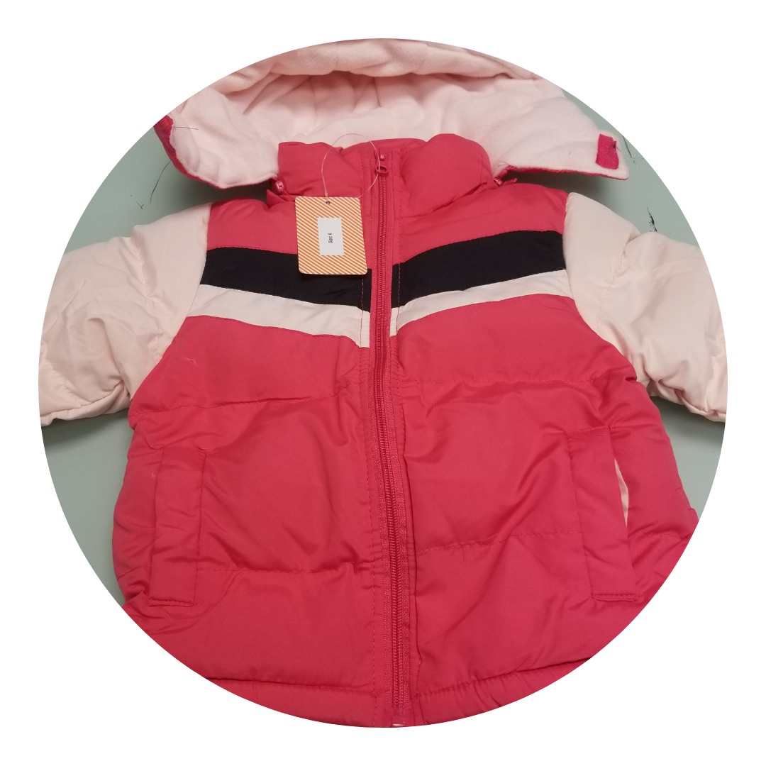 Pink winter jacket for child