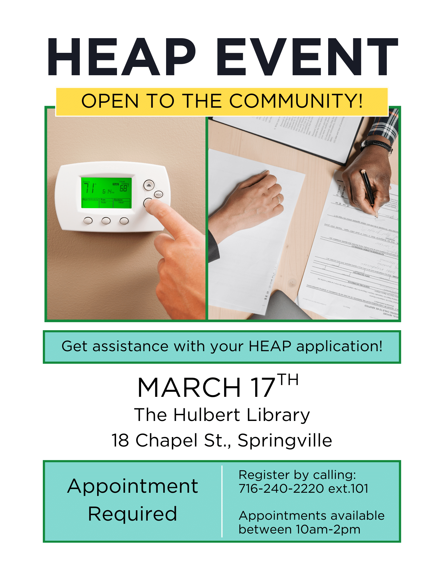HEAP Outreach Event at The Hulbert Library